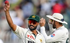 Pakistan's Sajid Khan celebrates after taking a five-wicket haul agaionst England in the third Test