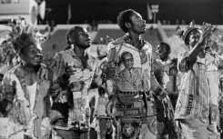 Zairian people perform a dance in Kinshasa on October 30, 1974 before The Rumble in the Jungle between Muhammad Ali and George Foreman
