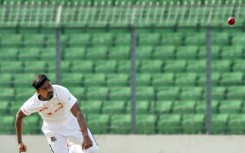 Bangladesh's Taijul Islam delivers a ball during the  first Test against South Africa