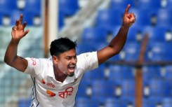 Bangladesh’s Taijul Islam unsuccessfully appeals for leg before wicket (LBW) against South Africa’s Tristan Stubbs 