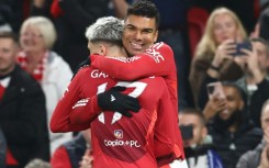 Casemiro (right) scored twice in Man Utd's win over Leicester
