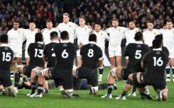 England line up to face the Haka ahead of their Test against New Zealand in Dunedin in July
