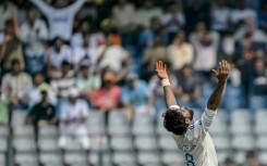 India spinner Ravindra Jadeja celebrates after removing New Zealand's Will Young for 71 in Mumbai