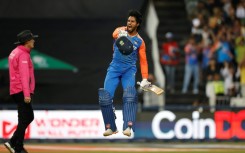 India's Tilak Varma (R) smashed 120 not out from just 47 balls against South Africa