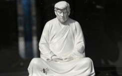 The porcelain sculptures of Trump in Buddha-like poses can fetch up to $2,700, depending on size