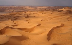A solitary spectator watches the cars on stage 7 of the Dakar Rally