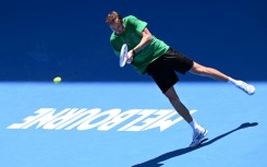 Daniil Medvedev practises at the Australian Open in Melbourne