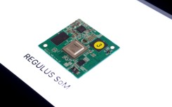The Regulus SoM chip, an AI Accelerator, sits on display during the Consumer Electronics Show (CES) in Las Vegas, Nevada, on January 9, 2025.