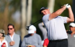 Austrian Sepp Straka plays a tee shot on the way to the 54-hole lead in the US PGA Tour American Express tournament