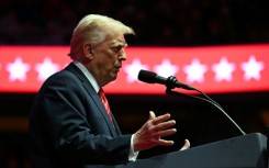 US President-elect Donald Trump speaks at a MAGA victory rally in Washington, one day ahead of his inauguration ceremony