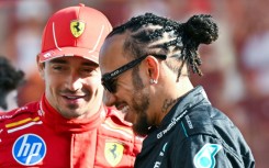 Lewis Hamilton (R) is teaming up with Charles Leclerc (L) at Ferrari for the 2025 season