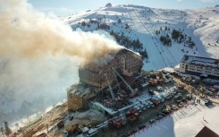 A fire engulfed a hotel at the popular Kartalkaya ski resort in northwestern Turkey