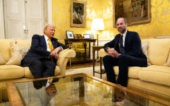 Prince William (R) met Trump on the sidelines of the Notre Dame reopening ceremony in Paris