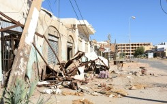Damaged shops and houses in Sudan's Al-Jazira state capital Wad Madani, after the army regained control from paramilitaries 