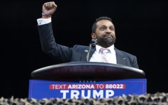 Kash Patel, President Donald Trump's pick to be FBI director, during a campaign rally in Arizona 