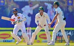 Sri Lanka's Kusal Mendis (L) plays a shot during the second day of second Test 
