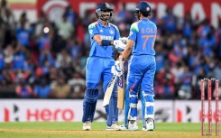 India's Shubman Gill (R) and Axar Patel shared an important partnership against England
