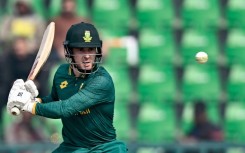 South Africa's Matthew Breetzke plays a shot in Lahore
