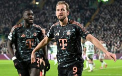 Bayern Munich's Harry Kane celebrates scoring against Celtic
