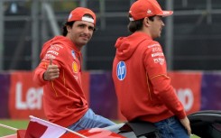 Ferrari backing: Carlos Sainz (L), alongside then team-mate Charles Leclerc, believes his old side can challenge for the 2025 F1 title