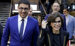 French Culture Minister Rachida Dati (R) pictured with her Moroccan counterpart Mohamed Mehdi Bensaid in Rabat