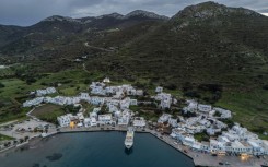 Katapola, the port on the Greek island of Amorgos, which has also been hit by a wave of quakes