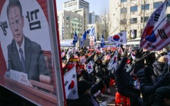 Yoon Suk Yeol, pictured on February 4 at the Constitutional Court, is South Korea's first sitting head of state to stand trial in a criminal case 
