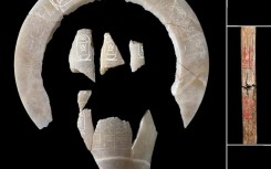 This antiquities ministry picture shows artifacts uncovered during the excavations