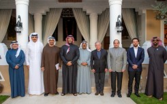 Arab leaders pose for a group photo at a summit in Riyadh called to craft a Gaza reconstruction plan to counter Donald Trump's proposal