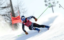 Alice Robinson was quickest on the first run in the women's giant slalom in Sestriere