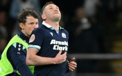 Agony: Scotland's fly-half Finn Russell missed three conversions