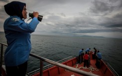 A member of Indonesia's National Search and Rescue looks over horizon during a search for the missing Malaysian Airlines MH370 plane on March 17, 2014