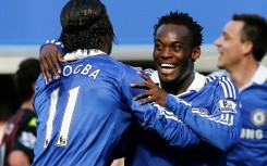 Michael Essien (C) and Didier Drogba (L) were key members of Jose Mourinho's title-winning Chelsea teams 