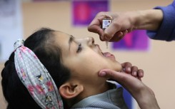Polio vaccine doses were administered at schools in Gaza City