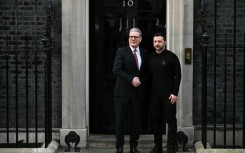 Well-wishers cheered Zelensky as Starmer greeted him outside Downing Street