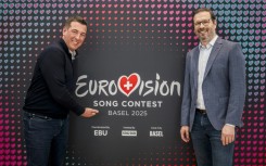 Eurovision 2025 executive producers Moritz Stadler (L) and Reto Peritz are putting the show together in Basel