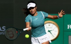 Emma Raducanu practices at Indian Wells, where she is returning to action for the first time since being targeted by a stalker in Dubai