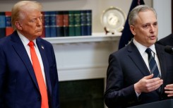 Crypto czar David Sacks speaks at the White House on March 3, 2025 next to President Donald Trump