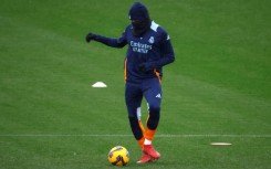 Real Madrid's French forward Kylian Mbappe training on Saturday ahead of the clash against Rayo Vallecano