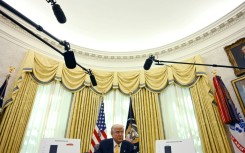 US President Donald Trump said 'I hate to predict things like that' when asked about a possible recession