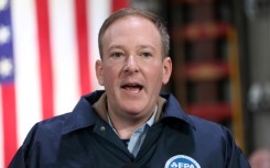 EPA Administrator Lee Zeldin speaks as US Vice President JD Vance visits the East Palestine Fire Department in East Palestine, Ohio