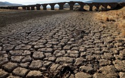 Part of the Guadiana river dried up in the central-western Spanish region of Extremadura in August 2022