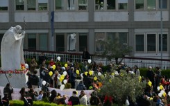 Crowds regularly gather at the Gemelli Hospital where Pope Francis has been hospitalised since February 14
