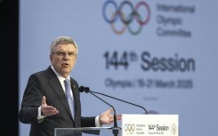 International Olympic Committee president Thomas Bach gives his address at the opening of the final IOC session he will preside over