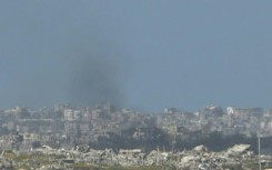 Smoke rises from northern Gaza, seen from Israel