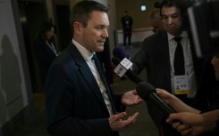 David Lappartient talks to the media after his failed bid for the IOC presidency