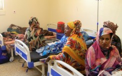 Patients fill the reopened Saudi maternity hospital in Khartoum's sister city Omdurman, one of the few still functioning in greater Khartoum.