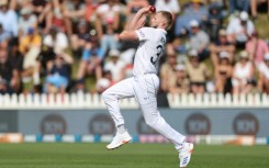 Bowling along: England paceman Gus Atkinson in action against New Zealand during the second Test in Wellington in December