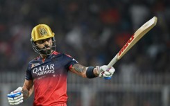 Virat Kohli brandishing his bat on his way to 59 for Kolkata Knight Riders as they beat Royal Challengers in the IPL opener