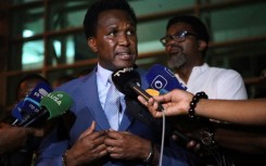 Mozambique opposition leader Venancio Mondlane speaking during a press conference on March 10